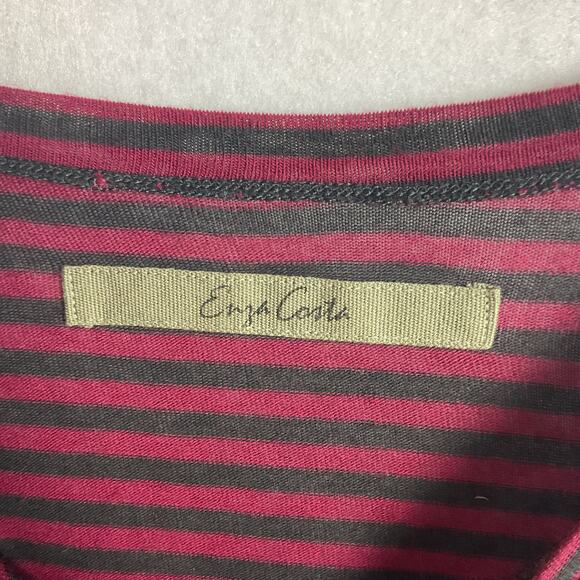 Enza Costa Womens Striped Front Tie Cropped Tee Shirt Small - Picture 5 of 9